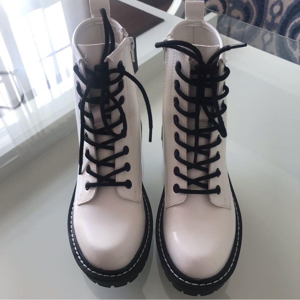 Forever 21 combat boots white